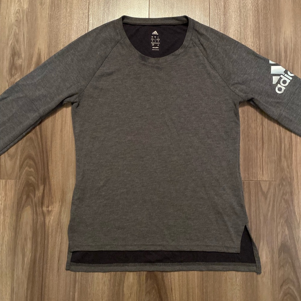 Ladies Adidas Gray Long Sleeve Shirt